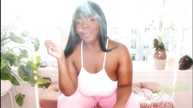 Ebony Goddess Marley Destroyed By Smoke In Tight Leggings With Big Tits Choked