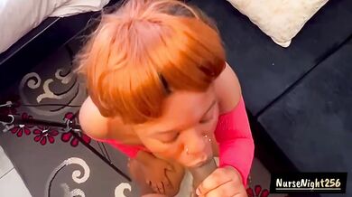 Ebony Queen Cowgirl Sucks and Rides Huge Cock with Creampie Squirt Inside Her Hard Pussy