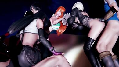 Tifa Nami 2B Multiplayer Sex Exclusive Cosplay Hentai 3D Animation Clothed 6some Group Chubby Big Tits Big Ass Orgy Cumshot Female Orgasm HD Porn Verified