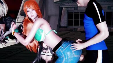 Tifa Nami 2B Multiplayer Sex Exclusive Cosplay Hentai 3D Animation Clothed 6some Group Chubby Big Tits Big Ass Orgy Cumshot Female Orgasm HD Porn Verified