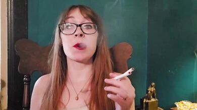 Brunette Glasses Smoking Milf Destroyed By Multiple Cigarettes Amateur