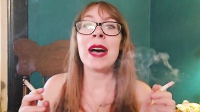 Brunette Glasses Smoking Milf Destroyed By Multiple Cigarettes Amateur