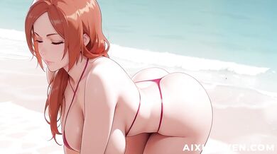 Orihime Inoue Fucks You on the Beach Then Goes to a Hotel Room with You Bleach Hentai Uncensored POV