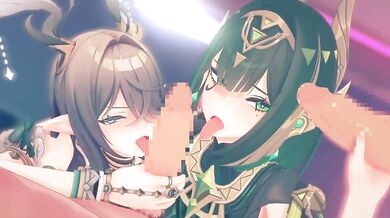 Genshin Impact Orgy Destroyed Lauma Nefer Threesome Hentai Animation Gushing Creampie