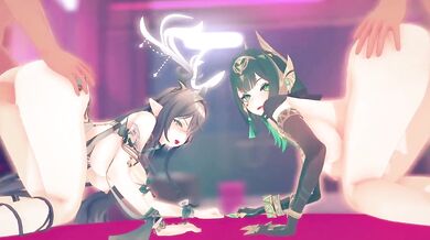 Genshin Impact Orgy Destroyed Lauma Nefer Threesome Hentai Animation Gushing Creampie