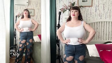 I Tried 3 Red Dresses as a Busty Plus Size Woman Destroyed Gushing Choked