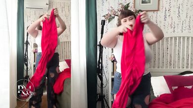 I Tried 3 Red Dresses as a Busty Plus Size Woman Destroyed Gushing Choked