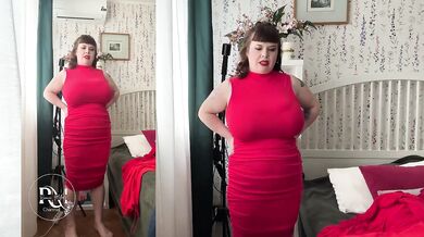 I Tried 3 Red Dresses as a Busty Plus Size Woman Destroyed Gushing Choked