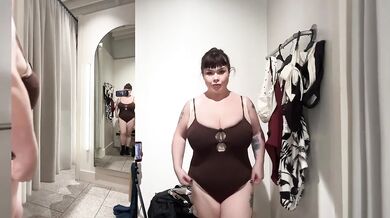Exclusive HD Pornstar Solo Female Busty Plus Size Swimsuits Off The Shelf Try On Haul Destroyed Gushing