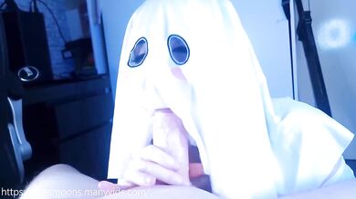 Halloween Party Step Sis Ghost Cosplay Oil Thighjob Big Ass