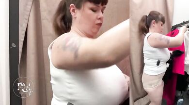 Office Outfit Try-On Destroyed By Big Chest Gushing Choked