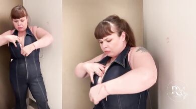 Busty Girl Destroyed Trying Jeans Romper and Gym Sets Exclusive HD Porn Solo Female