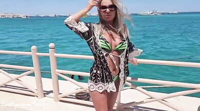 Stepmom Stepson Egypt holiday sex beach blowjob cum high heels anal