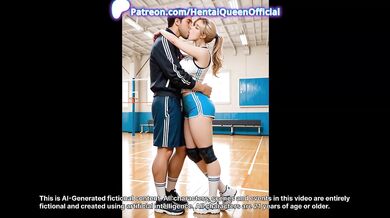 Blonde Volleyball Player Gets Destroyed by Coach in Oiled Gym Blowjob