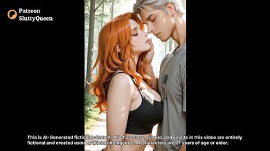 Redhead Destroyed by Blonde Guy in Forest Public Blowjob Doggy Riding