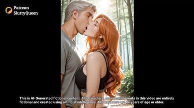 Redhead Destroyed by Blonde Guy in Forest Public Blowjob Doggy Riding