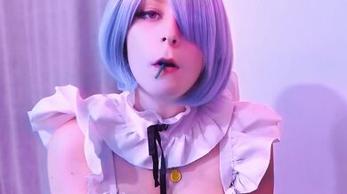 Rem ASMR Lollipop Sucking and Relaxing Massage Maid Cosplay Joi Exclusive