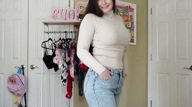 Fall Sweater Try On Haul With Big Natural Tits