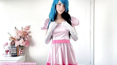Super Princess Peach Cosplay Striptease Destroyed Gushing Choked