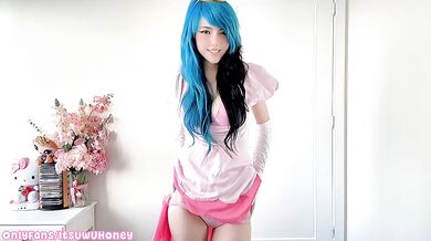 Super Princess Peach Cosplay Striptease Destroyed Gushing Choked