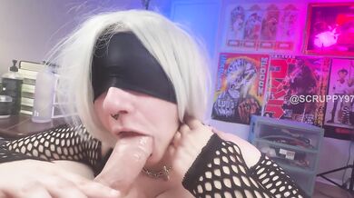 HUGE TITS 2B COSPLAYER SLOPPY DEEPTHROAT AND TITTYFUCK