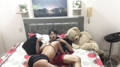 My sister-in-law enters my room with her sexy outfit, she starts kissing my neck and chest while I c