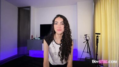 Beautiful 18-year-old Latina nervously records her first sextape for her profile.