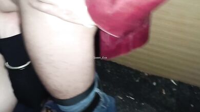 AMATEUR WIFE PLAY WITH 3 BIG COCKS IN THE PARKING IN FRONT OF HER CUCKOLD HUSBAND