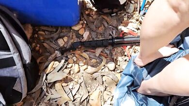 Fucking my mother's friend in a forest outdoor