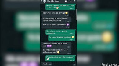 La my best friend's horny mom invites me to fuck on WhatsApp