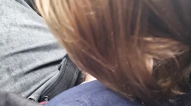 Risky Public Parking Lot Head: Deepthroating Him While People Walk By