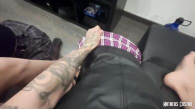 Two Naughty Students Sucking Big Dick and Fucking Hot Amateur POV Cum