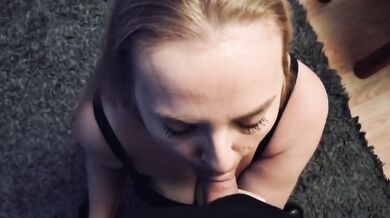 Blonde Princess Gets On Her Knees For Dominant Man And Sucks Cock