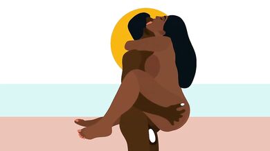 asmr boyfriend destroys anal gushing cock riding standing sex on beach