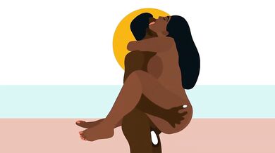asmr boyfriend destroys anal gushing cock riding standing sex on beach