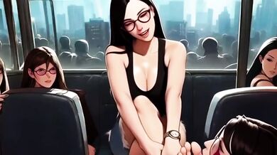 Spicy Toons Lin Plays Footsie On The Train Destroyed Choking Cum On Feet Foot Worship Hentai Public