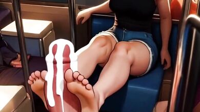 Lin Loves Giving You Footjobs On The Train