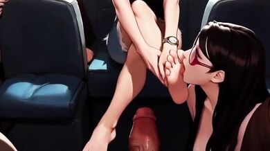 Lin Loves Giving You Footjobs On The Train