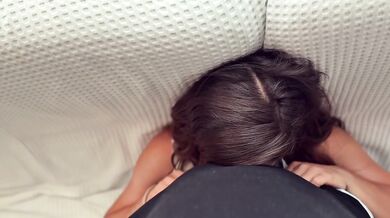 Sloppy Gagging Blowjob on Sofa with Stepsister Part 3