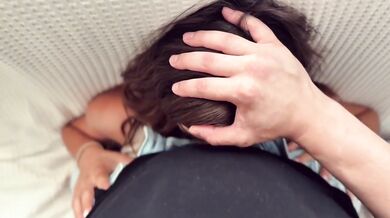 Sloppy Gagging Blowjob on Sofa with Stepsister Part 3