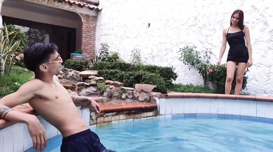 Fucking My Stepsister's Best Friend In Pool Until Cum In Mouth