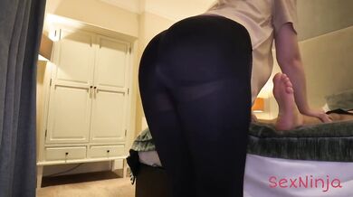 Convinced This MILF Massage Roleplay Blonde to Keep Leggings Off for Taboo Massage Sex with Huge Ass and Tits Before Creampie Squirting Missionary Fetish Panties