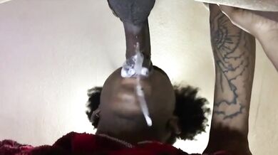 Ebony Sloppy Head Destroyed By Deep Throat Creampie Blowjob