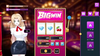 Blonde Elf Girl Destroyed By Coin Slot Big Boobs Big Ass Blowjob Strip Game Casino HD Cartoon