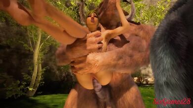 Cute Cow Girl Destroyed By Huge Monster Cock In Wild Life Woods Gang Bang Squirt Fantasy