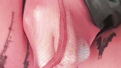 Goth bbw milf destroyed gushing in her stockings public solo car
