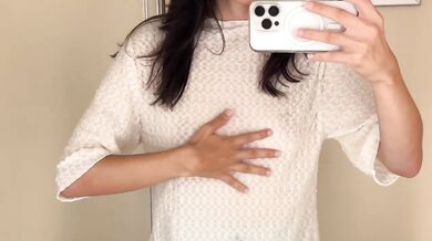 Sheer See Through Shirt Try On Destroyed Her Puffy Nipples in Public Fitting Room