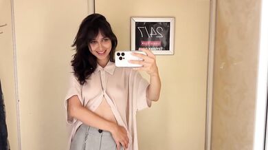 Sheer See Through Shirt Try On Destroyed Her Puffy Nipples in Public Fitting Room