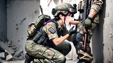 Military Girl Realized Love Is Better Than War Hard Fuck AI Combat Zone