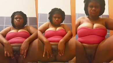Sweet British Ebony Amateur Masturbates Big Tits With Dirty Talk